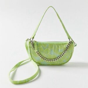 NWT Urban outfitters Lime Green Floral Mini Bag with Chain
